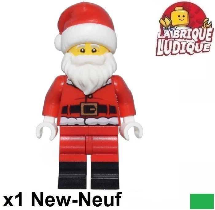Lego Figurine Minifig City papa père noel santa claus barbe bonnet rouge hol362