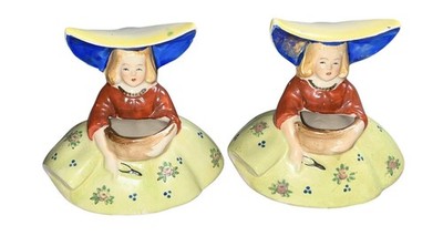 Pair (2) Gardening Girls Made in Occupied Japan Plant Starters