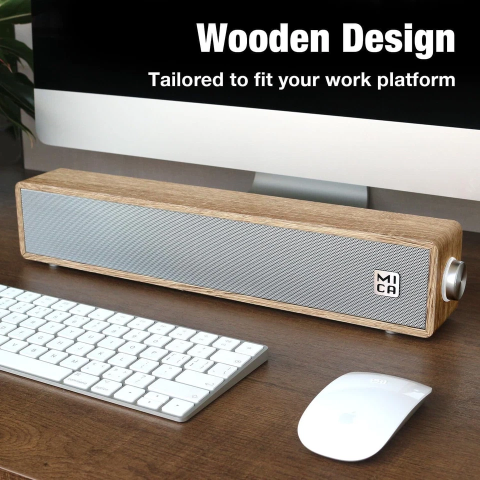 Elegant Wooden Soundbar with High-Quality Audio - Perfect for Home & Work - Image 4 of 4