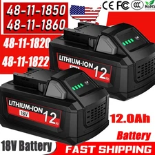 2X For Milwaukee For M18 12.0Ah Lithium Capacity Battery 48-11-1820, 48-11-1822