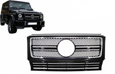 Frontgitter für Mercedes G W463 90-2018 G65 Aussehen Glänzend schwarz Chrom Ra Frontgitter für Mercedes G W463 90-2018 G65 Aussehen Glänzend schwarz Chrom Ra