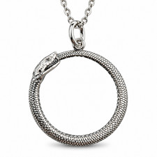 Serpent Ouroboros Collier Pendentif Argent 925 18" Chaîne Serpent...