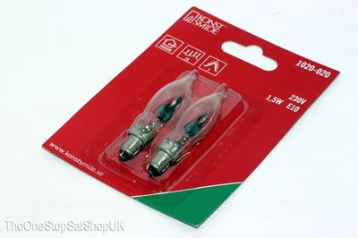 2 Pack Of KonstsmIde 230V, 1.5W, E10, Flicker Flame Welcome Candle BrIdge Bulb