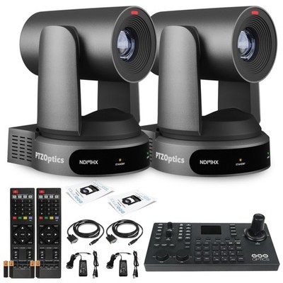 2 x PTZOptics Move 4K PTZ Camera with 30x Zoom (Gray) (PT30X-4K-GY-G3) +
