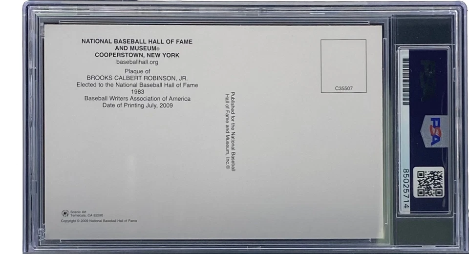 Brooks Robinson Signed 4x6 Baltimore Orioles HOF Plaque Card PSA/DNA 85025714 - Image 2 of 3