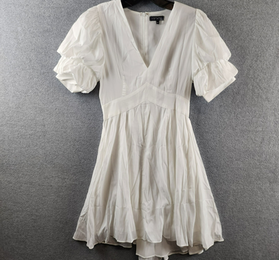 1.state Bubble Sleeve V-neck Dress - New Ivory