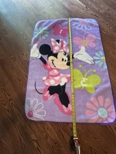 Disney Minnie Mouse Baby Blanket Purple Pink Green 123 Butterfly Flower