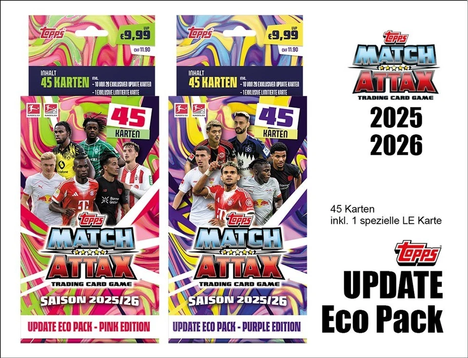 Topps Match Attax 25/2026 Bundesliga 2025/26 Update ECO Pack #1 and #2