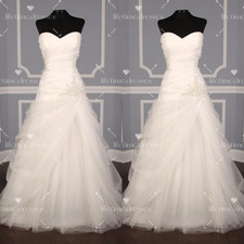 A Line Wedding Dresses Sleeveless Tulle Lace Corset Vintage Bridal Gowns