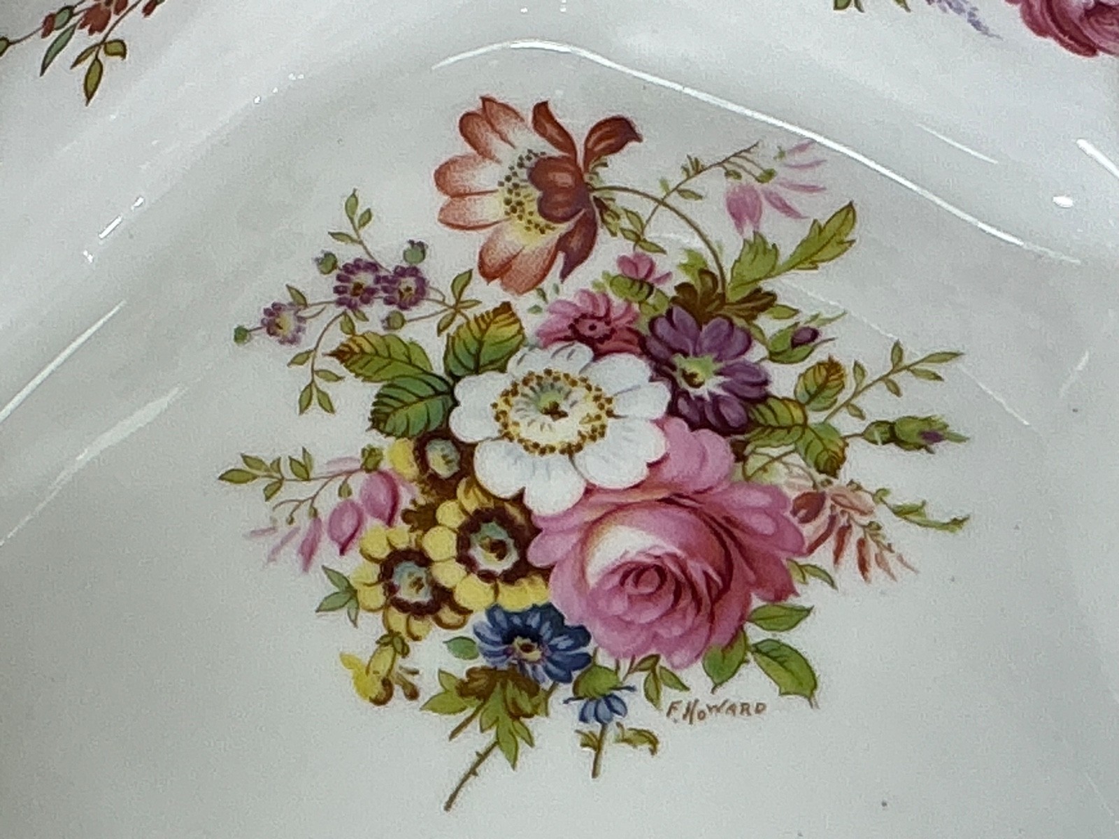 Hammersley F. Howard signed Hand Painted Breakfast Serving Strawberry Basket