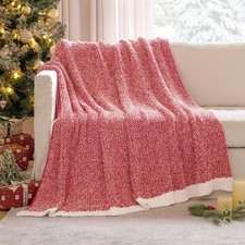MIULEE Christmas Red Super Soft Throw Blanket for Couch, Cozy Fluffy Warm Bla...