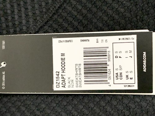 Adidas Adapt To Chaos Hoodie Men’s Small Black DZ1542 Lightweight Running Sports - Picture 16 of 16