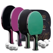 Senston 5-Ply Ping Pong Paddles Set Premium Wood Table Tennis Set of 4 with...