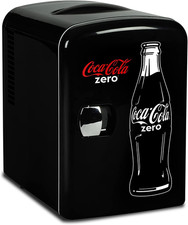 Coca Cola Coke Zero Mini Fridge for Bedrooms 4L Small 6 Can Table Top Quiet Mini
