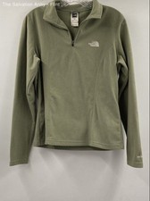 The North Face Womens Green 1/4 Quarter Zip Fleece Pullover Jacket Size Medium