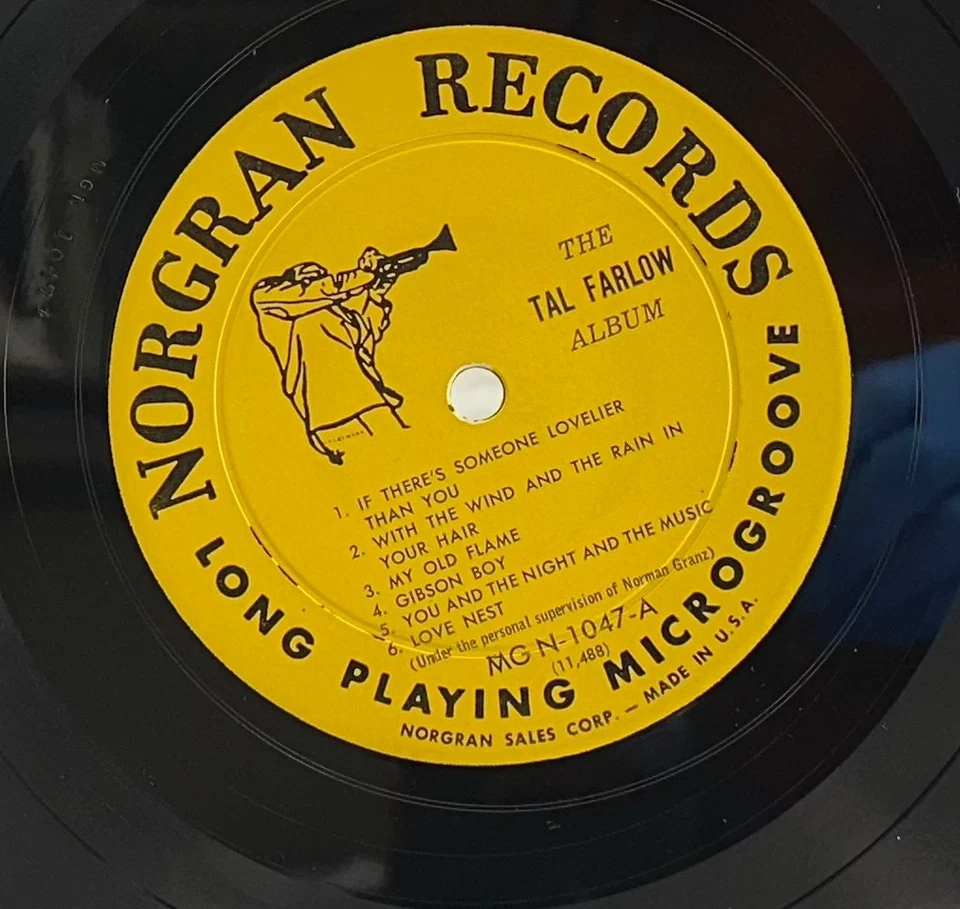 LP: Tal Farlow, The Tal Farlow Album, Norgran, Mono, Deep Groove, 1955, BePop - Image 3 of 4