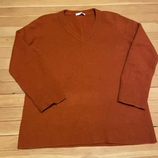 The Row Wool Cashmere Sweater size XS orange V Neck Pullover