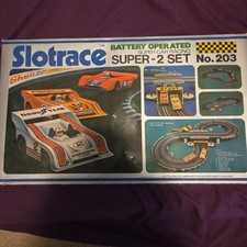Slotrace Super-2 Set No.203 Vintage Battery Slot Car Racing Porsche Cars Parts