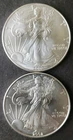 Two 2002 $1 American Silver Eagle Dollars