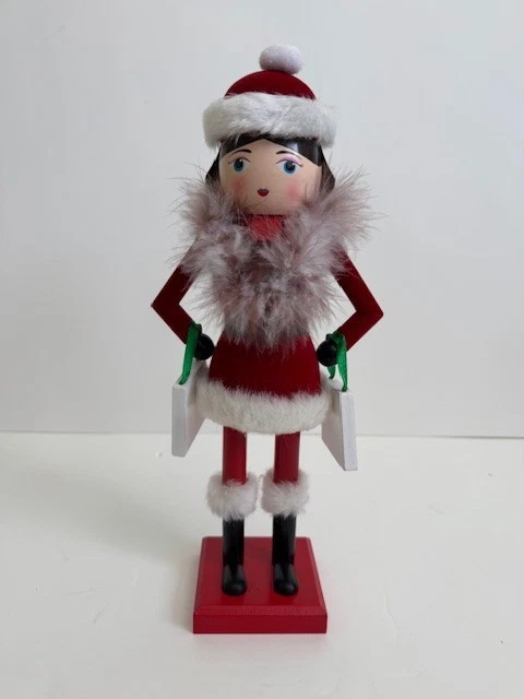 North Pole 14" Nutcracker Christmas Shopper Girl Wood Figure
Opens in a new window or tab