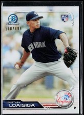 Jonathan Loaisiga 2019 Bowman Chrome #12 Refractor 170/499 New York Yankees RC