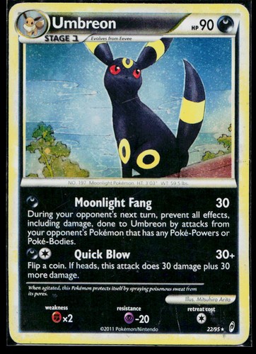 Umbreon 22/95 Holo Rare Call of Legends Pokemon Damaged