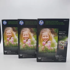 HP Glossy Photo Paper 100 Sheets 4” x 6” Lot Of 3 New Sealed Preowned 