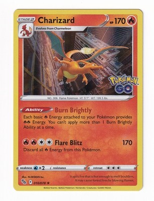pokemon tcg go 010 078 charizard holo card reverse Charizard - 010/078 Fire Rarity Charizard 010/078 - Pokemon Go