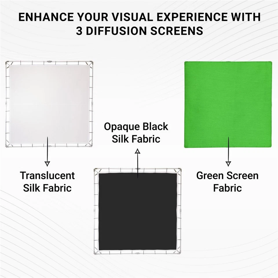Светящийся светящийся комплект ободка-модификатора бабочки 8x8 футов с легкими складными квасцами - Изображение 4 из 4