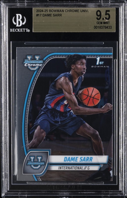 2024-25 BOWMAN CHROME UNIVERSITY #17 DAME SARR BGS 9.5