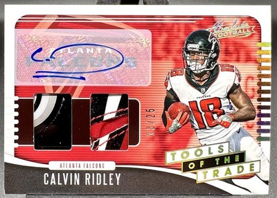 2019 Calvin Ridley Auto /25 Player-Worn Glove Patch Panini Absolute TTD ...