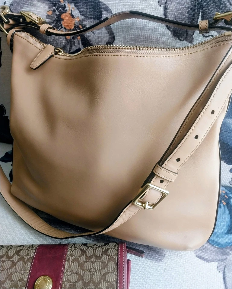 蔻驰 Courtenay 皮革流苏行李袋米色流浪汉斜挎包带钱包单肩包 — 第 3/4 张图片