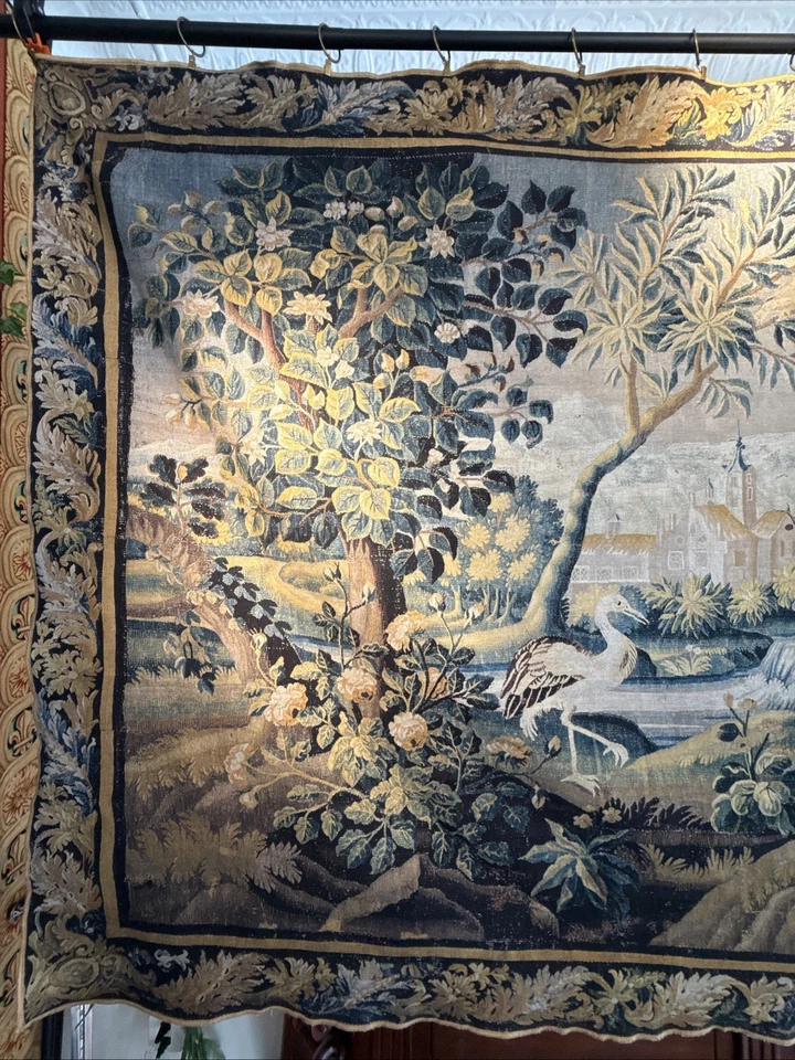 Antique French Verdure Tapestry Style Cotton-Linen NEW Reproduction 100% Natural - Image 4 of 4