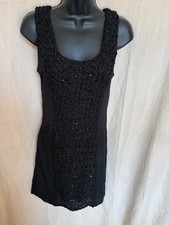 Black Sparkly Panel Stretch Dress Size S By Vila (3163)