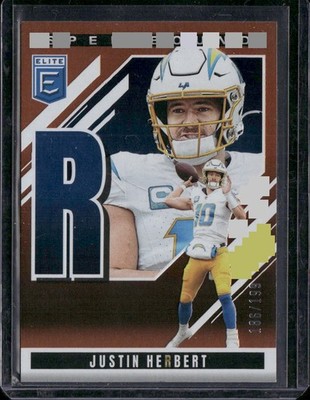 2025 Donruss Elite #34 Justin Herbert Spellbound Orange #/199