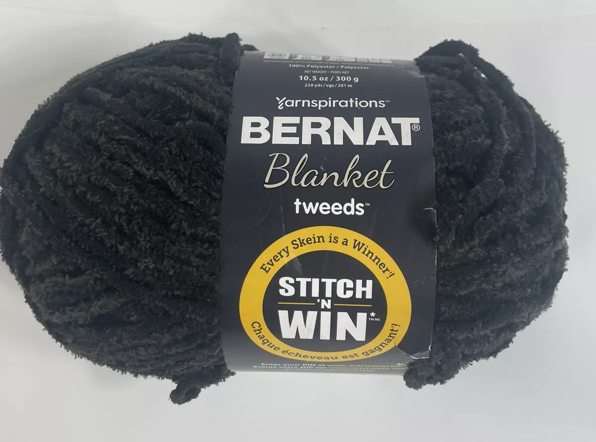 BERNAT Blanket Tweeds Yarn 10.5oz Black Tweed Yarnspirations Craft Knit  Crochet