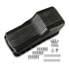 For 1962-82 Sbf Ford Black Aluminum Oil Pan Retro Finned Front Sump 260 289 302