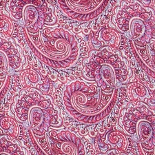 Wyoming Traders Wild Rag Raspberry White Paisley 100% Silk Western Scarf 34.5"