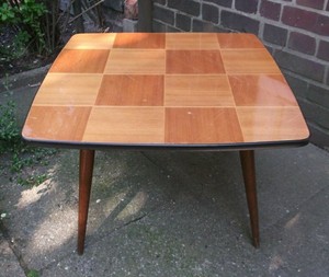 50er 60er Tisch Holz Intarsien Couchtisch Esstisch mid century 50s 60s