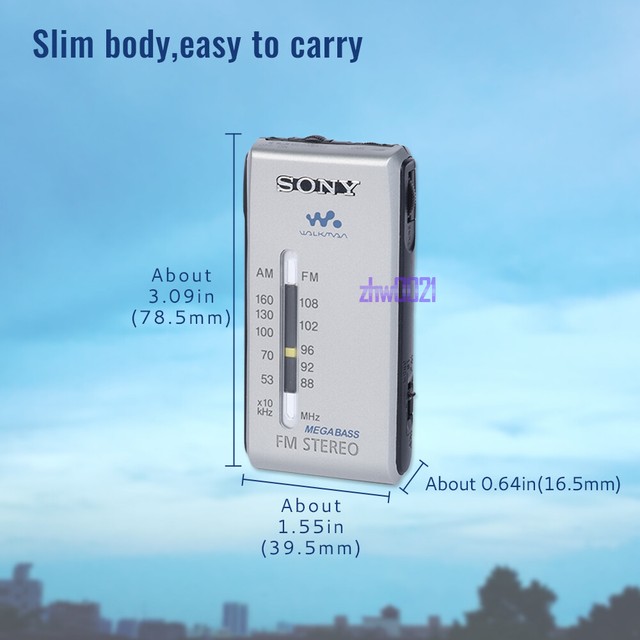 Sony SRF-S84 FM/AM Super Compact Radio Walkman - Silver for sale online
