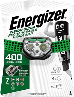 Energizer Vision Scheinwerfer Stirnlampe USB Wiederaufladbar - Camping Angeln Radfahren