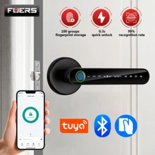 WiFi Smart Fingerprint Keyless Door Lock Biometric With Handle & TUYA APP