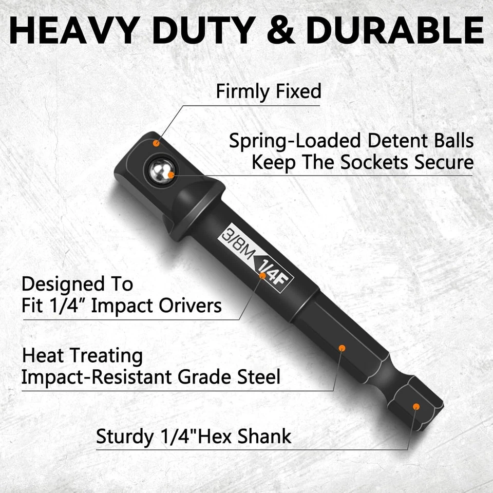 9 Piece Impact Socket Adapter and Reducer Set,1/4", 3/8", 1/2", 3/4" Drive So... - Image 4 of 4
