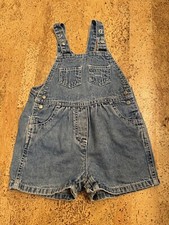Tommy Hilfiger Vintage Toddler Girls 18-24 Months Bib Overalls Blue Jean Shorts