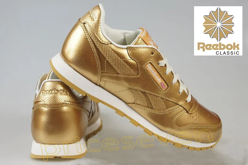 Reebok Classic Gold Metallic Girls LEATHER Sneakers Trainers