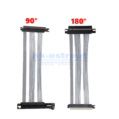 PCIE 4.0 X16 Riser Graphics Card Extension Cable Shielded Extender 90°/180°