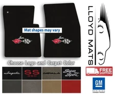 1958-1978 Impala Classic Loop Carpet Front Floor Mats - Choose Color & Logo