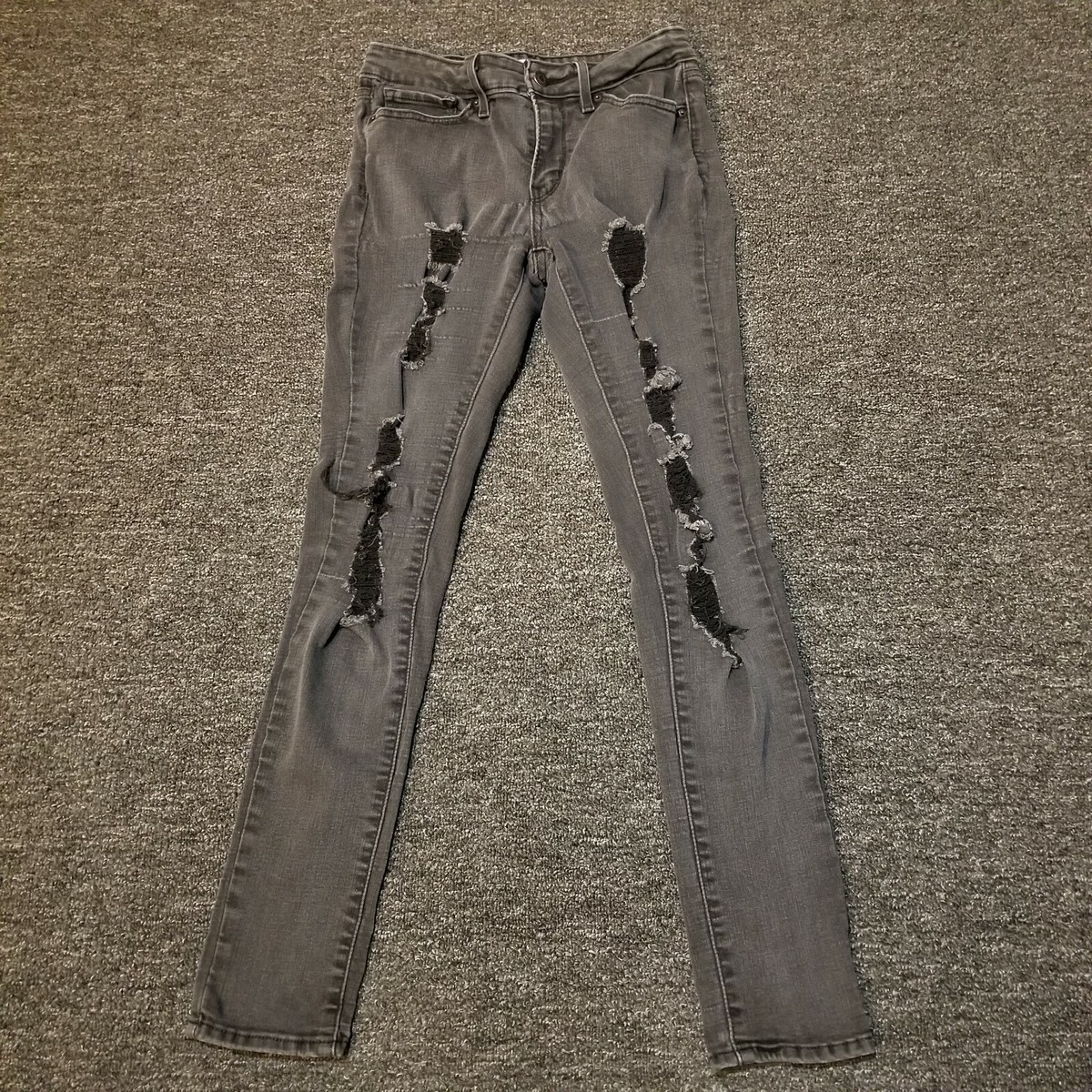 Grey Levis 711 29 Levis 711 Jeans Womens 27 Black Distressed