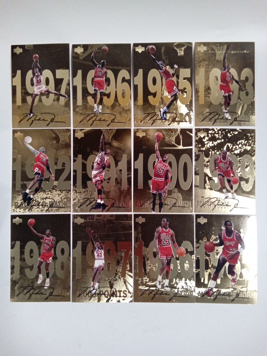 【未開封】3A 1/6 SMIRKING MASTER ONE JODAN 1998 Upper Deck Michael Jordan Gold Jumbo Complete Set of 12