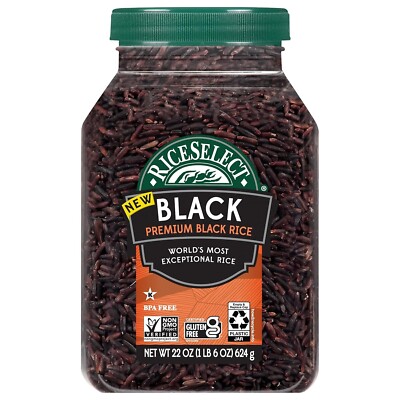 RiceSelect Premium Black Rice Whole-Grain Gluten-Free Non-GMO and Vegan Rice